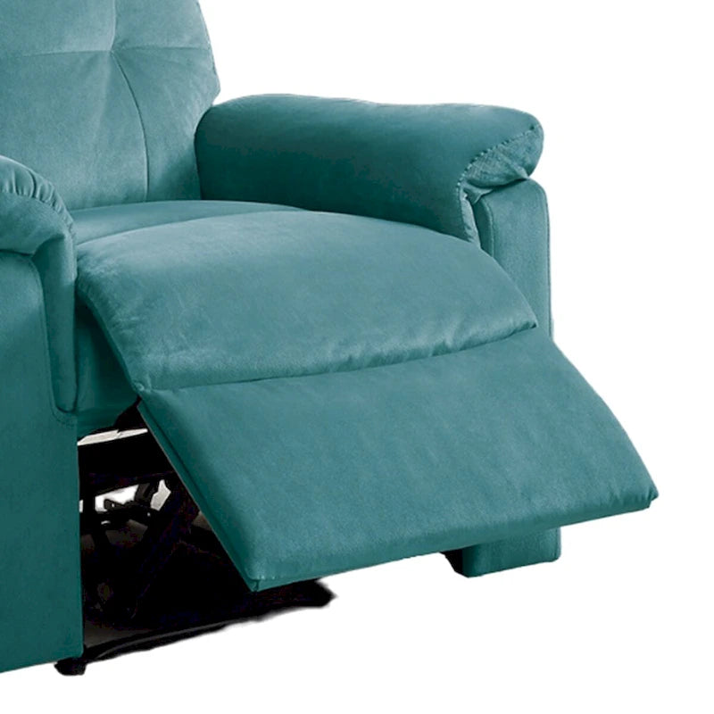 Fauteuil inclinable manuel simple en velours capitonné avec dossier touffeté