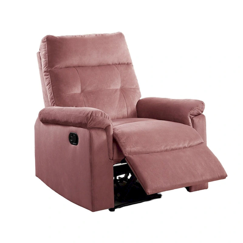 Fauteuil inclinable manuel simple en velours capitonné avec dossier touffeté