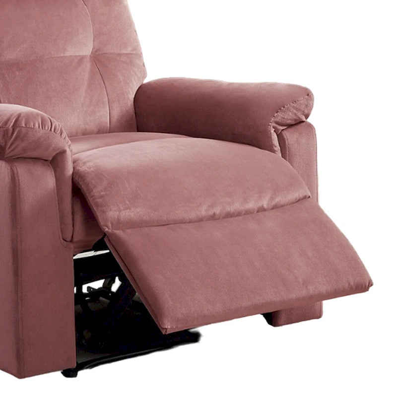 Fauteuil inclinable manuel simple en velours capitonné avec dossier touffeté