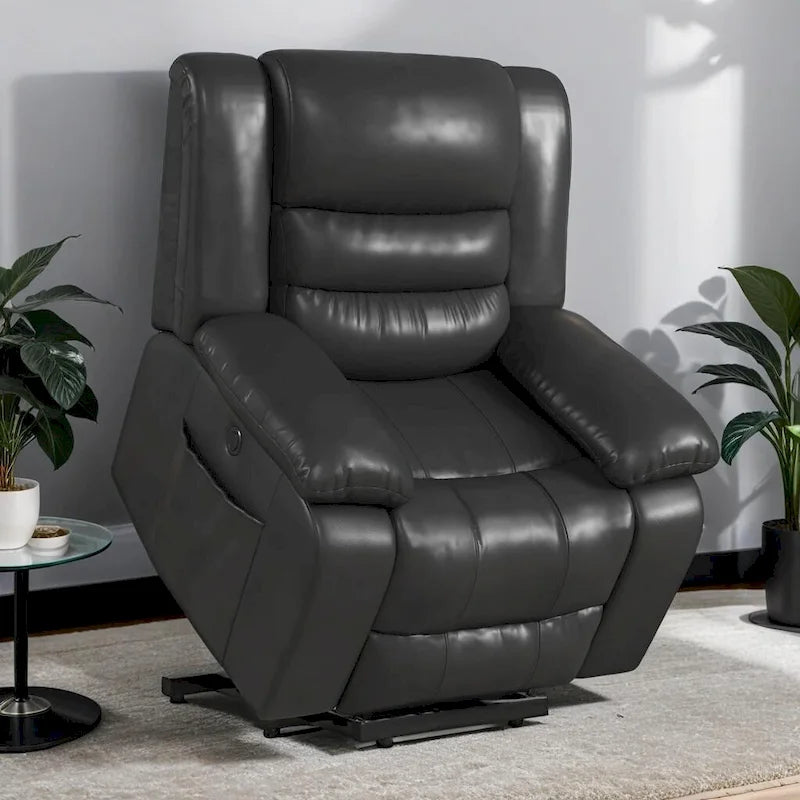 Fauteuil inclinable releveur en similicuir pour personnes âgées