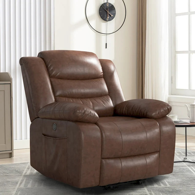 Fauteuil inclinable releveur en similicuir pour personnes âgées