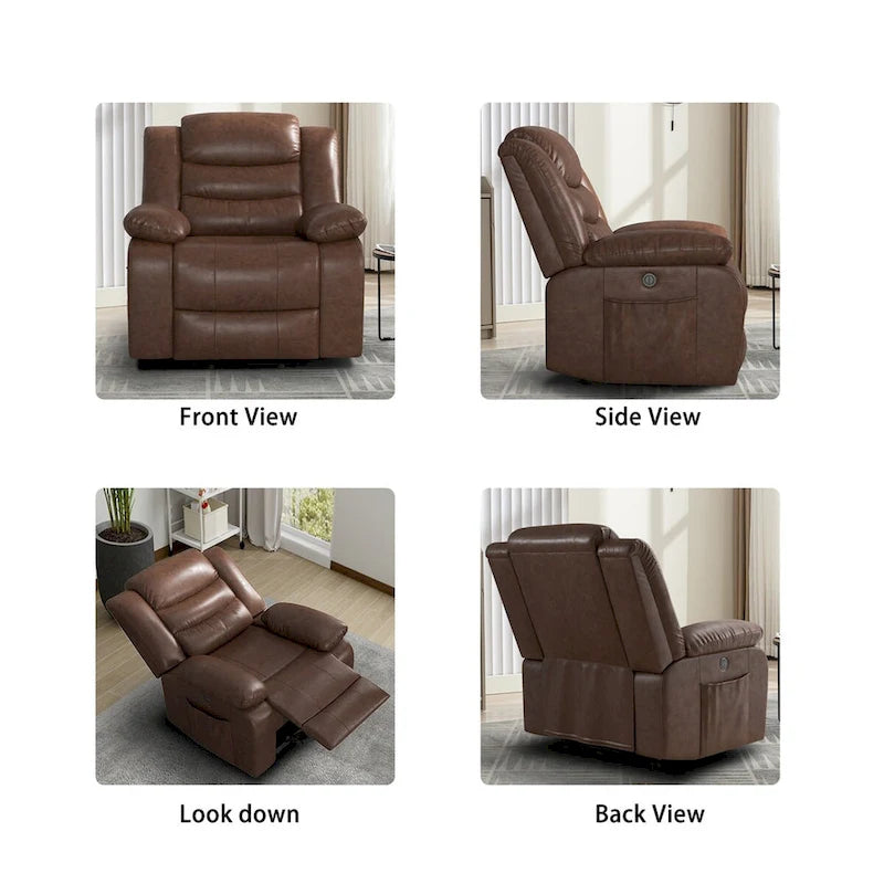 Fauteuil inclinable releveur en similicuir pour personnes âgées