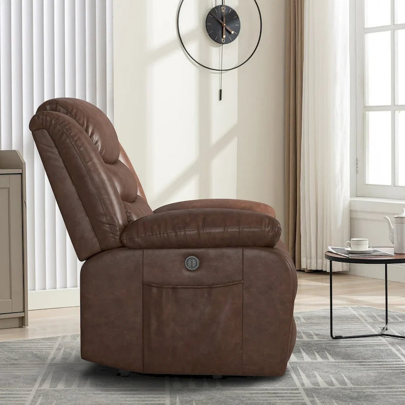 Fauteuil inclinable releveur en similicuir pour personnes âgées