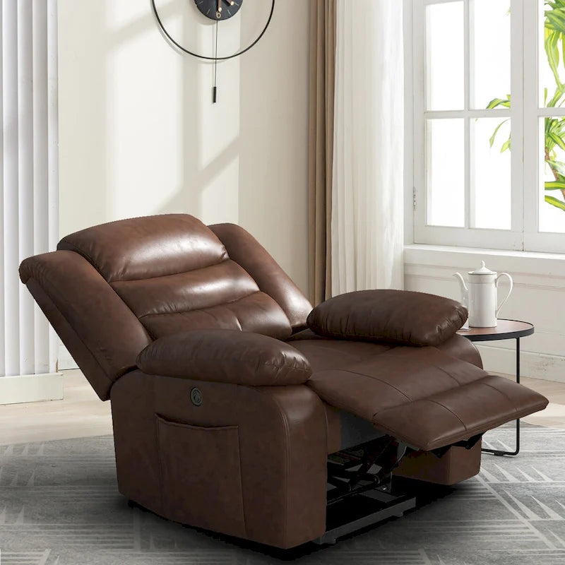 Fauteuil inclinable releveur en similicuir pour personnes âgées