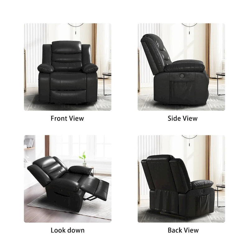 Fauteuil inclinable releveur en similicuir pour personnes âgées