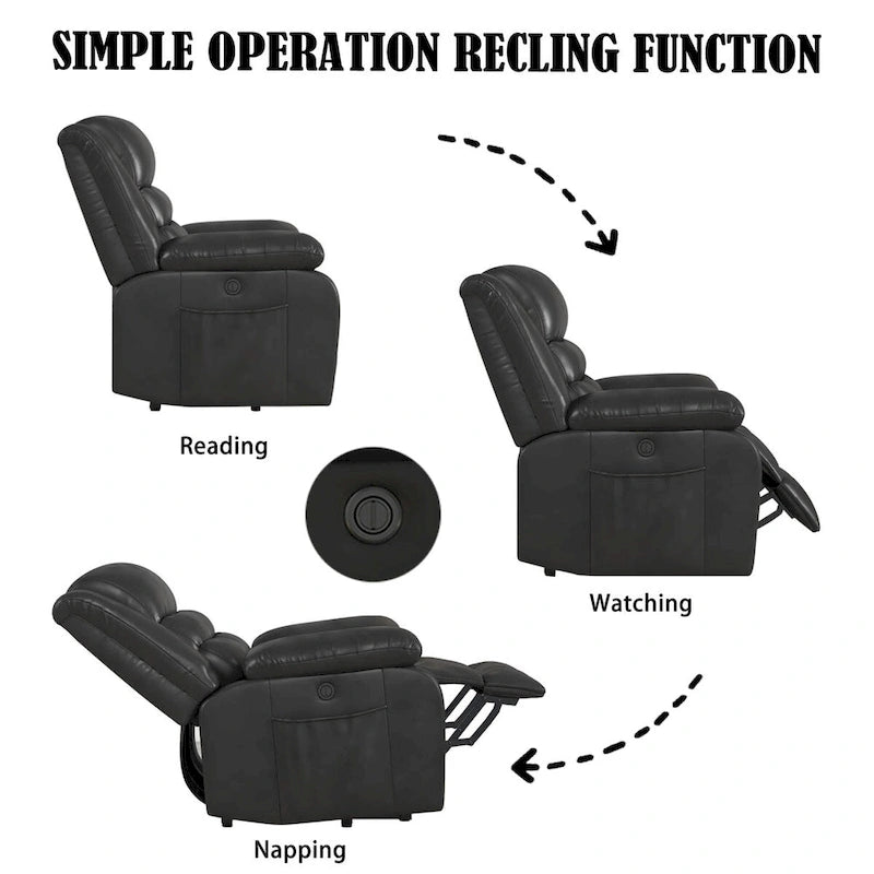 Fauteuil inclinable releveur en similicuir pour personnes âgées