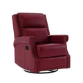 Fauteuil inclinable à bascule manuel en cuir véritable avec base pivotante en métal à 360 degrés