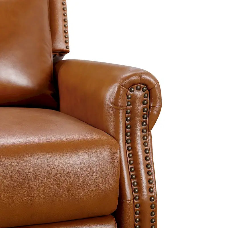 COZYMAN Fauteuil inclinable confortable en cuir véritable, inclinable manuel réglable, fauteuil de salon