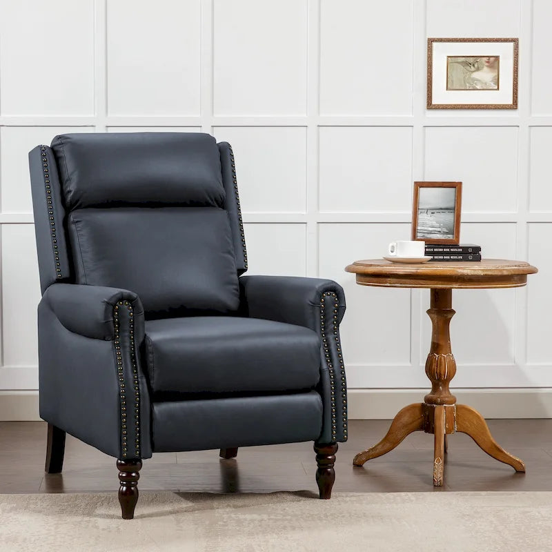 COZYMAN Fauteuil inclinable confortable en cuir véritable, inclinable manuel réglable, fauteuil de salon