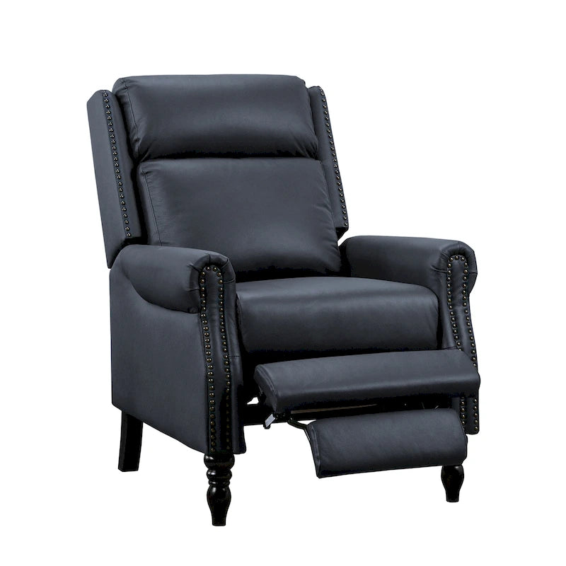 COZYMAN Fauteuil inclinable confortable en cuir véritable, inclinable manuel réglable, fauteuil de salon