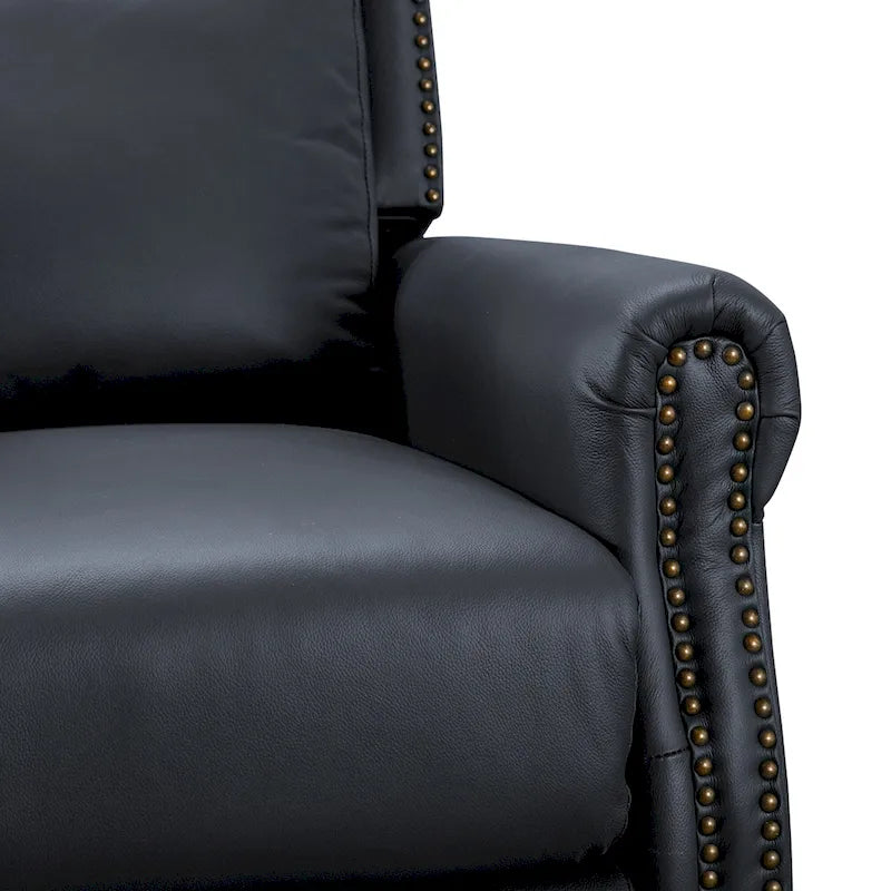 COZYMAN Fauteuil inclinable confortable en cuir véritable, inclinable manuel réglable, fauteuil de salon
