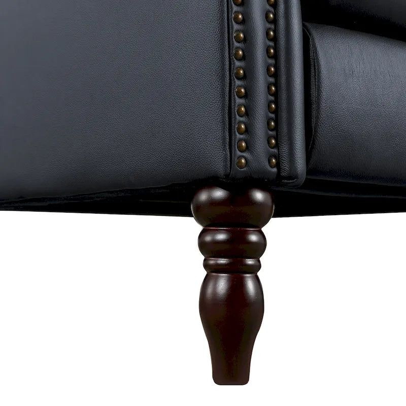 COZYMAN Fauteuil inclinable confortable en cuir véritable, inclinable manuel réglable, fauteuil de salon