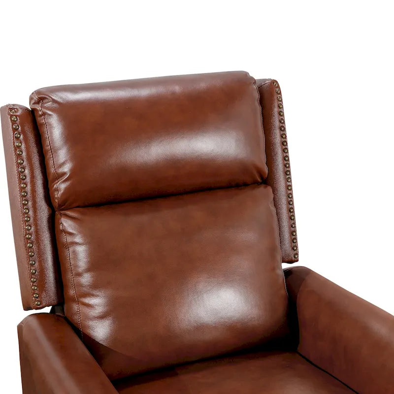 COZYMAN Fauteuil inclinable confortable en cuir véritable, inclinable manuel réglable, fauteuil de salon
