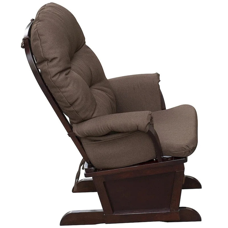 Fauteuil à bascule de puériculture avec pouf, assise rembourrée épaisse