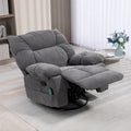 Fauteuil de massage vibrant inclinable HOMCOM gris foncé avec chauffage, fauteuil à bascule pivotant surdimensionné, canapé simple