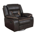 Fauteuil inclinable manuel Jake 104 cm, avec coussin, en similicuir marron foncé