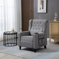 Fauteuil inclinable en tissu à dossier haut et boutons touffetés de style contemporain
