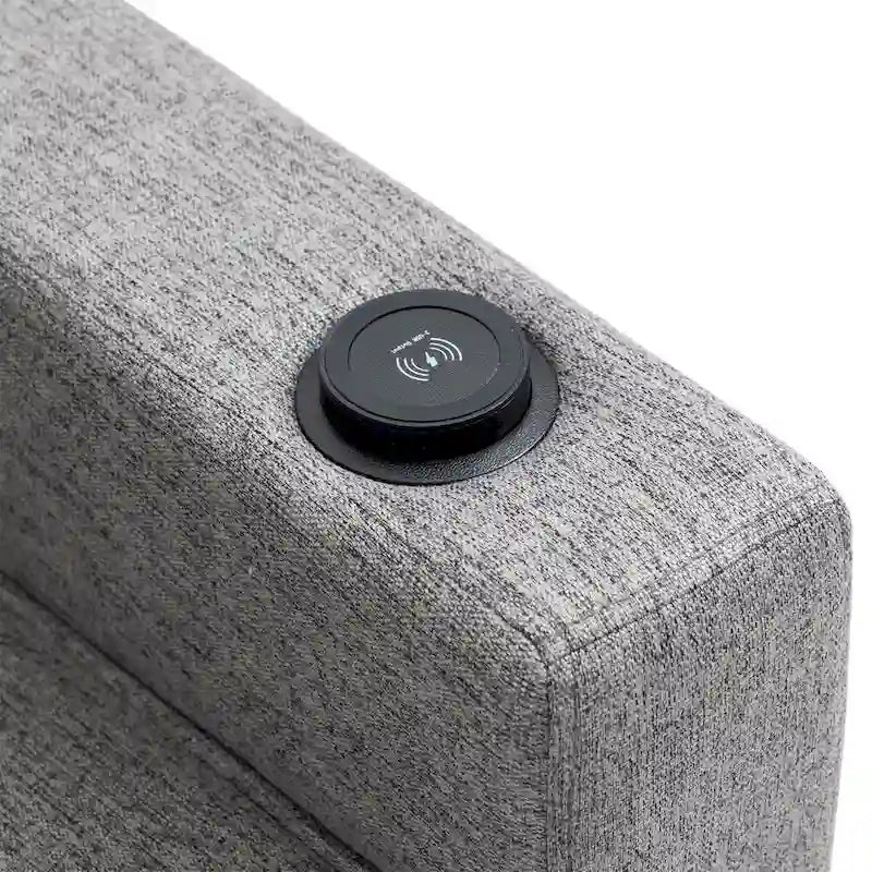 Fauteuil inclinable en tissu à dossier haut et boutons touffetés de style contemporain