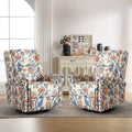 HOMYKA Fauteuil Inclinable Manuel Floral Pivotant et Basculant Lot de 2