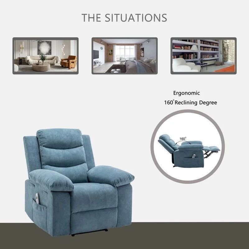 Fauteuil inclinable électrique GEITIN avec fonction de massage réglable et système de chauffage