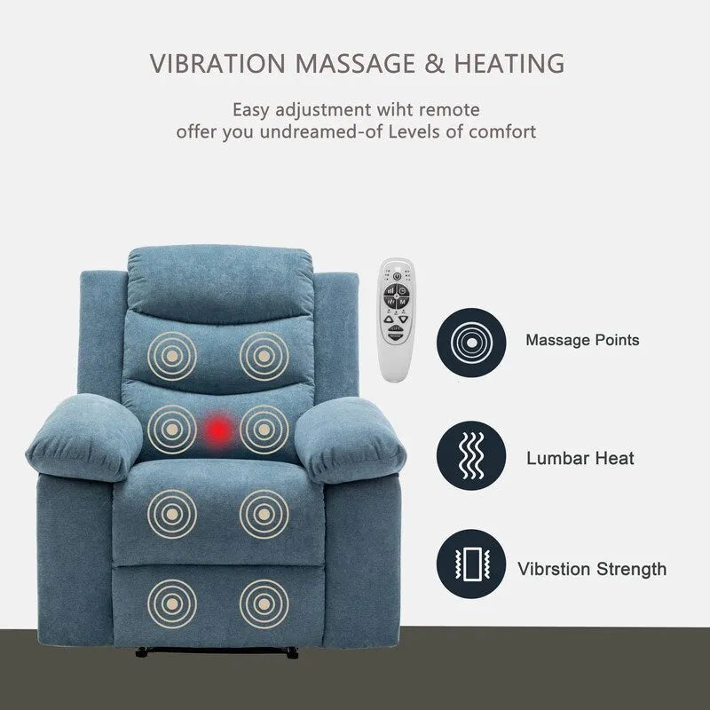 Fauteuil inclinable électrique GEITIN avec fonction de massage réglable et système de chauffage