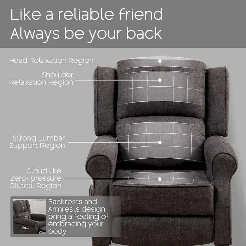 HOMYKA Fauteuil Inclinable Manuel à Dossier Poussé, Fauteuil d'Appoint Réglable, Fauteuil à Oreilles, Lot de 2