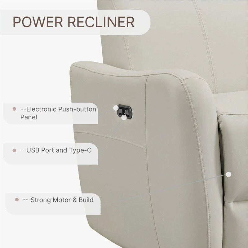 Fauteuil d'allaitement inclinable, pivotant et berçant Merlin Power