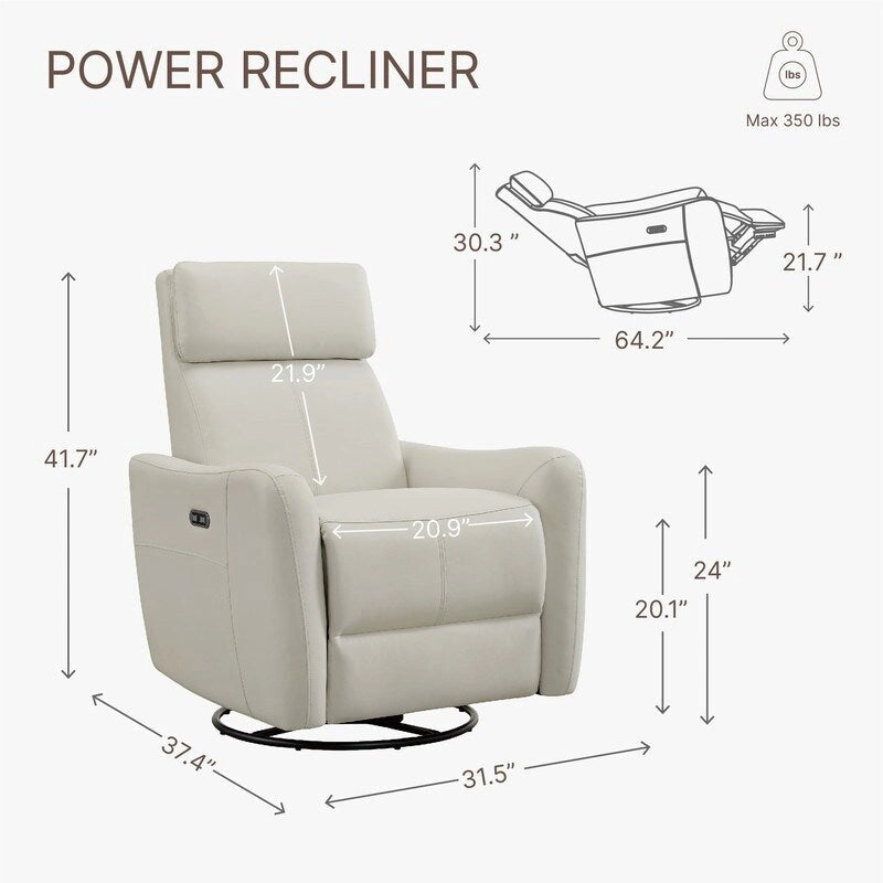 Fauteuil d'allaitement inclinable, pivotant et berçant Merlin Power