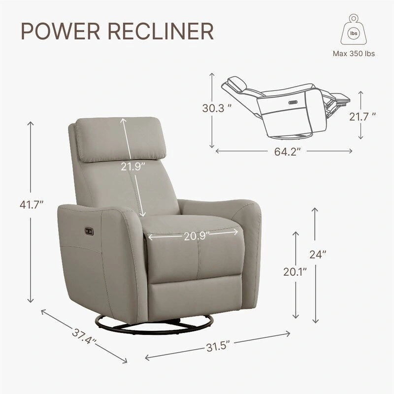 Fauteuil d'allaitement inclinable, pivotant et berçant Merlin Power