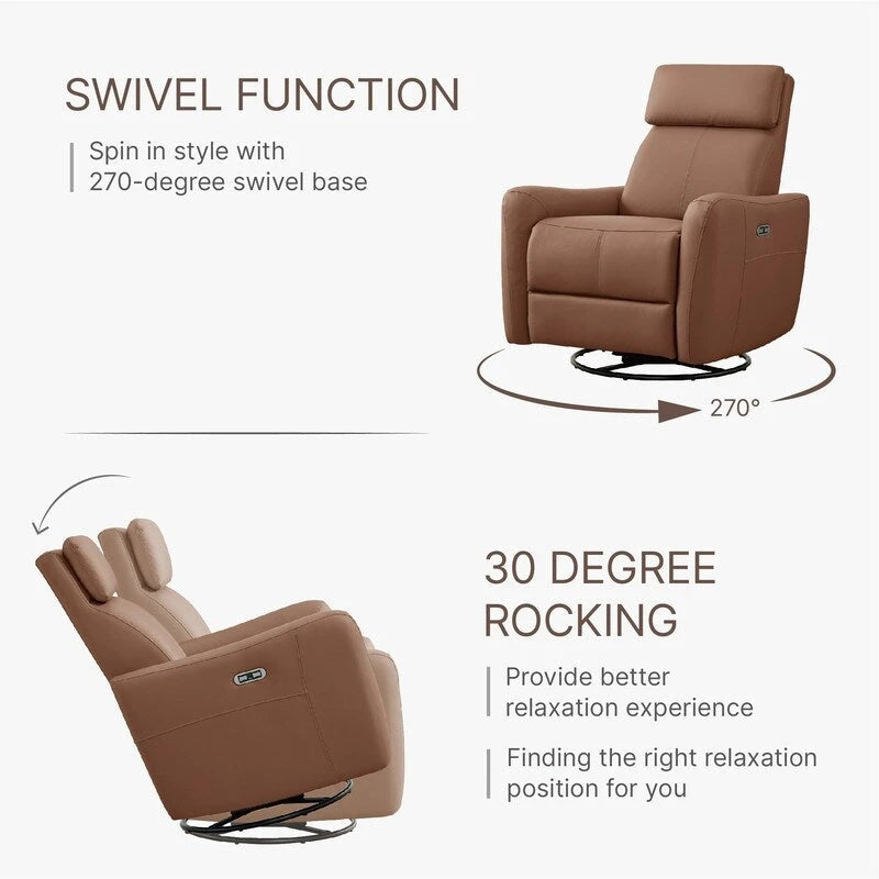 Fauteuil d'allaitement inclinable, pivotant et berçant Merlin Power