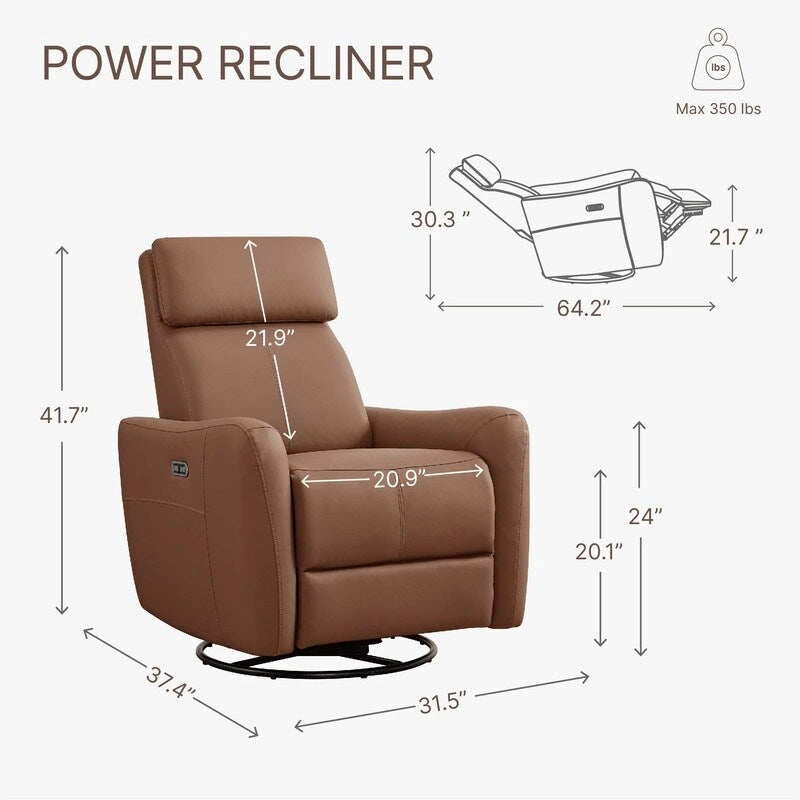 Fauteuil d'allaitement inclinable, pivotant et berçant Merlin Power