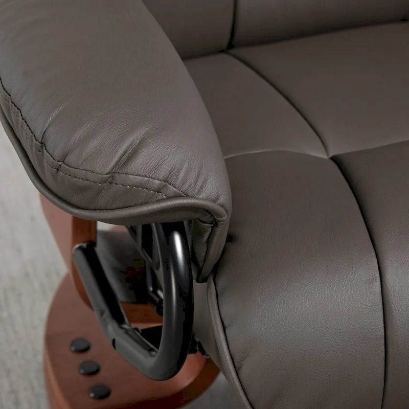 Fauteuil inclinable pivotant HOMCOM, Fauteuil relax en cuir PU pour salon, Canapé inclinable moderne avec repose-pieds