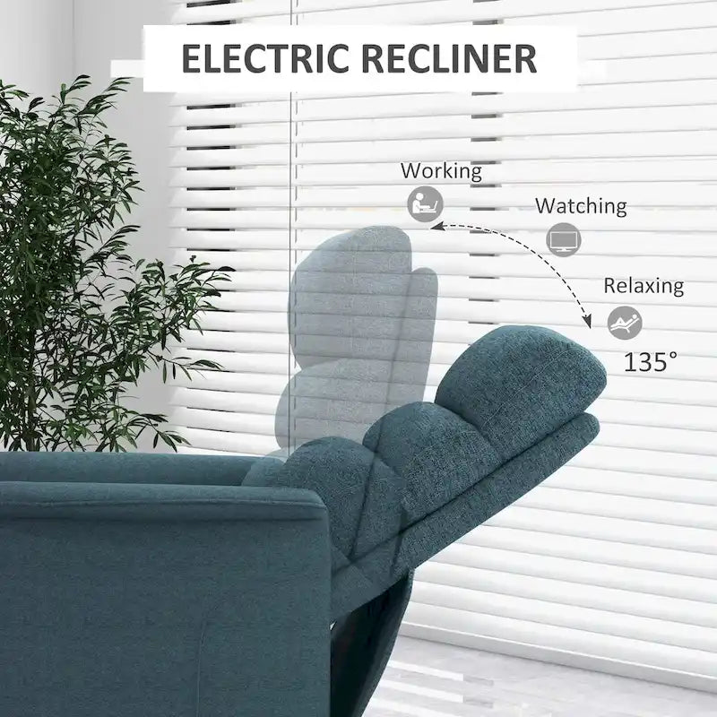 Fauteuil inclinable releveur HOMCOM pour personnes âgées, montage facile, fauteuil releveur en tissu avec télécommande