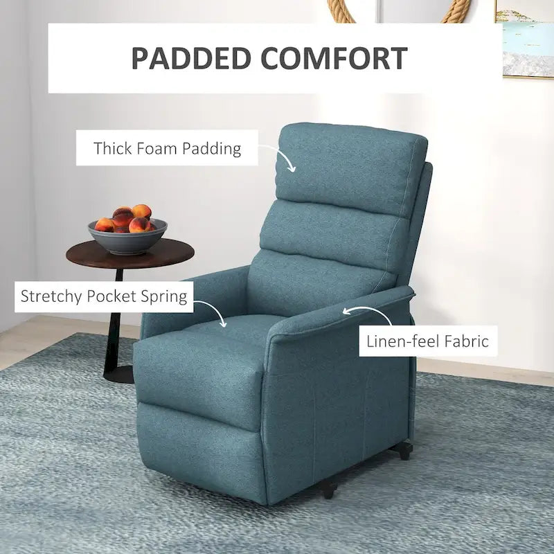 Fauteuil inclinable releveur HOMCOM pour personnes âgées, montage facile, fauteuil releveur en tissu avec télécommande