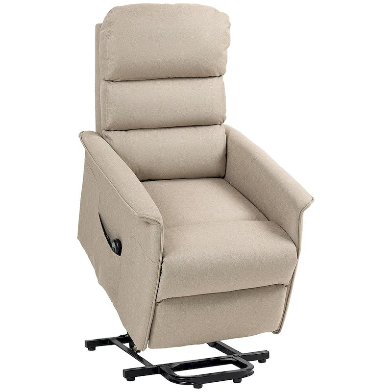 Fauteuil inclinable releveur HOMCOM pour personnes âgées, montage facile, fauteuil releveur en tissu avec télécommande