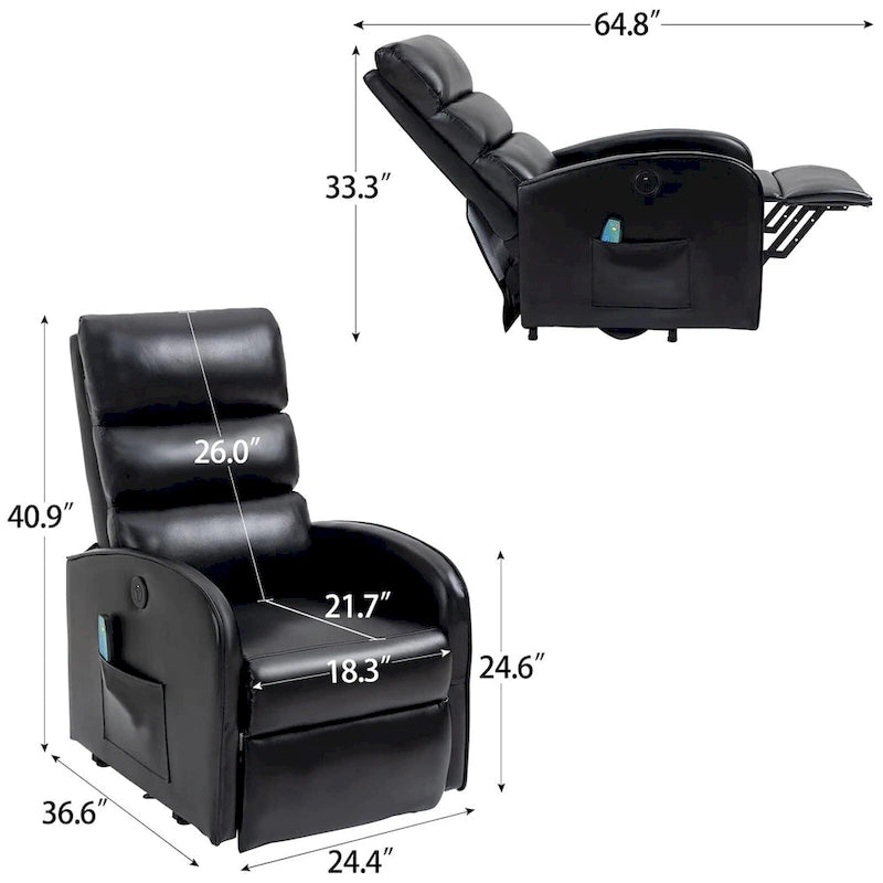 AVAWING Fauteuil inclinable électrique de massage et de relaxation moderne