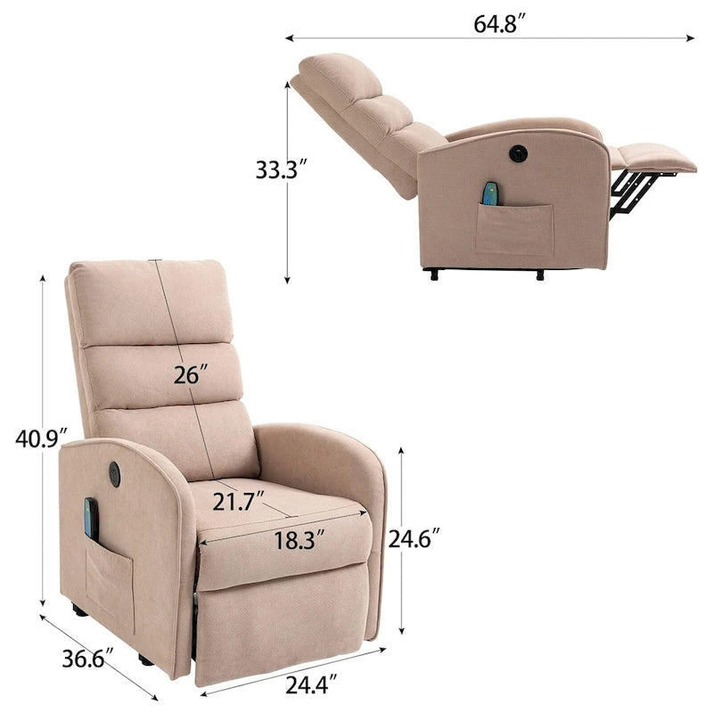 AVAWING Fauteuil inclinable électrique de massage et de relaxation moderne