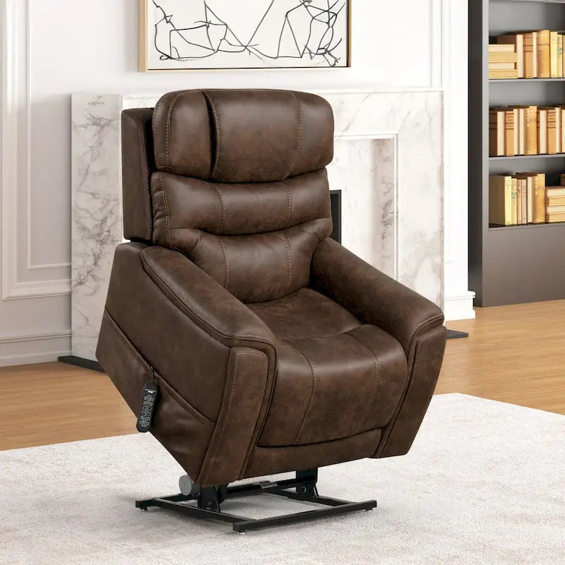 Fauteuil inclinable motorisé à double moteur Furniture of America Wes avec massage, rangement caché et extension de repose-pieds