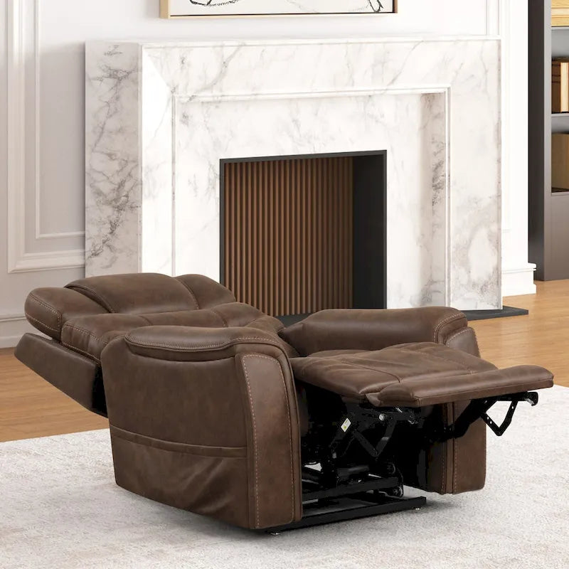 Fauteuil inclinable motorisé à double moteur Furniture of America Wes avec massage, rangement caché et extension de repose-pieds