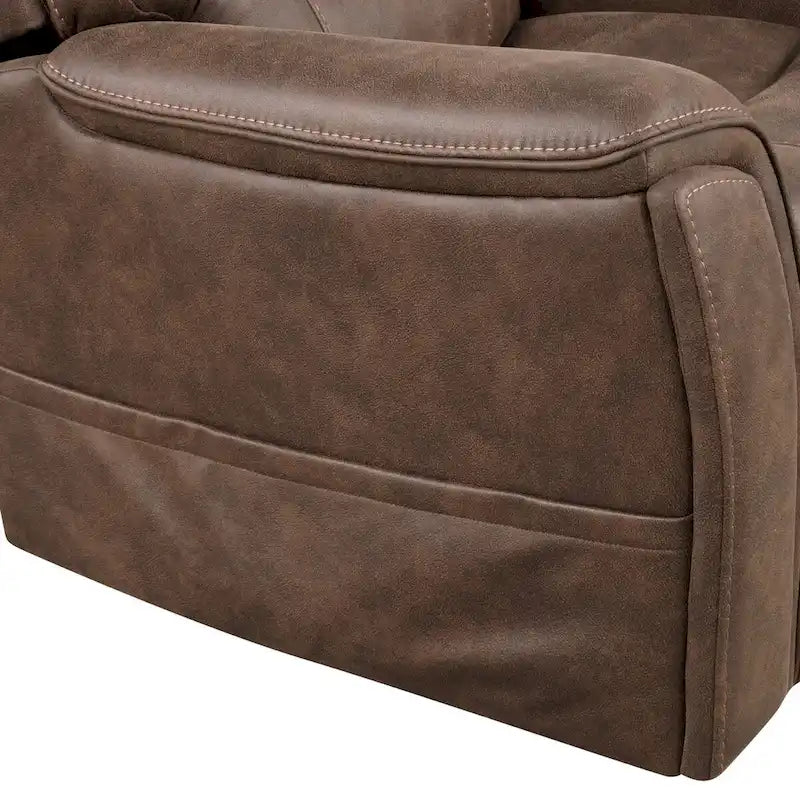 Fauteuil inclinable motorisé à double moteur Furniture of America Wes avec massage, rangement caché et extension de repose-pieds