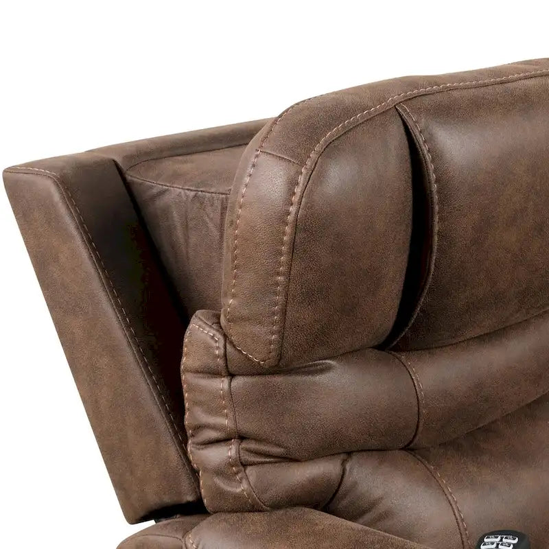Fauteuil inclinable motorisé à double moteur Furniture of America Wes avec massage, rangement caché et extension de repose-pieds