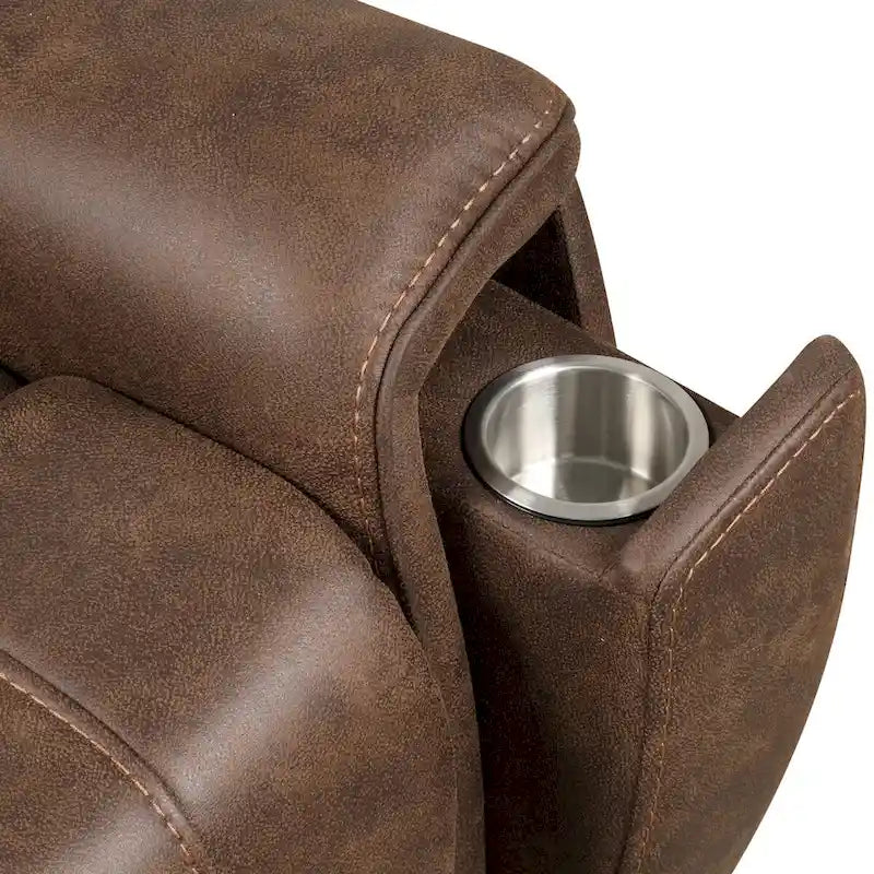 Fauteuil inclinable motorisé à double moteur Furniture of America Wes avec massage, rangement caché et extension de repose-pieds