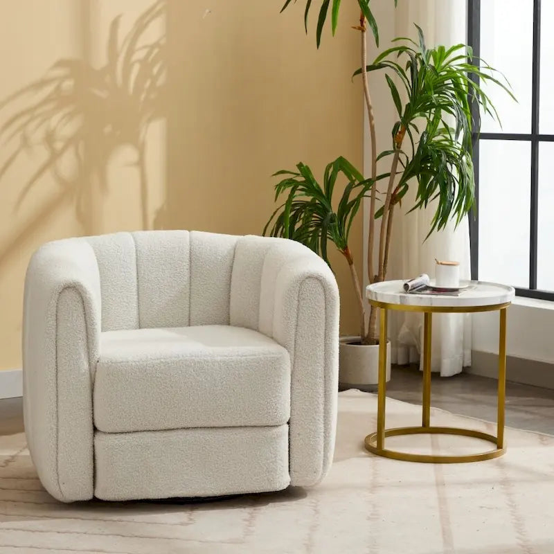 Fauteuil d'appoint pivotant, fauteuils ronds modernes rembourrés, fauteuil d'appoint pivotant confortable