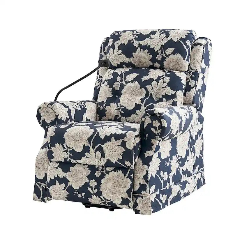 Fauteuil inclinable électrique traditionnel Billy avec aide au levage, massage, chaleur et appuie-tête manuel par HULALA HOME