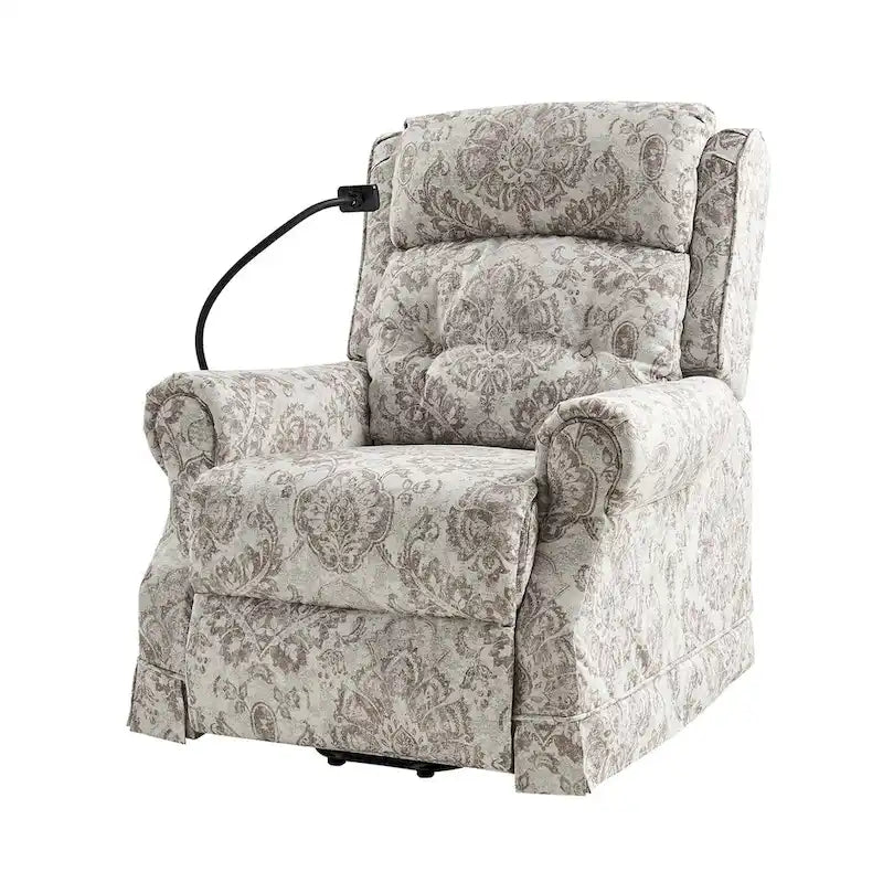 Fauteuil inclinable électrique traditionnel Billy avec aide au levage, massage, chaleur et appuie-tête manuel par HULALA HOME