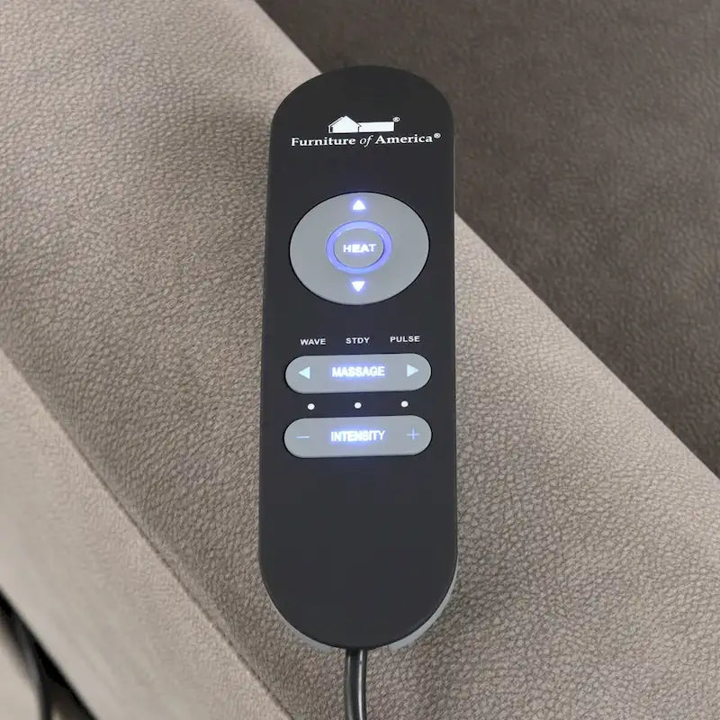 Fauteuil inclinable électrique releveur Furniture of America Mio avec massage, chauffage et port USB