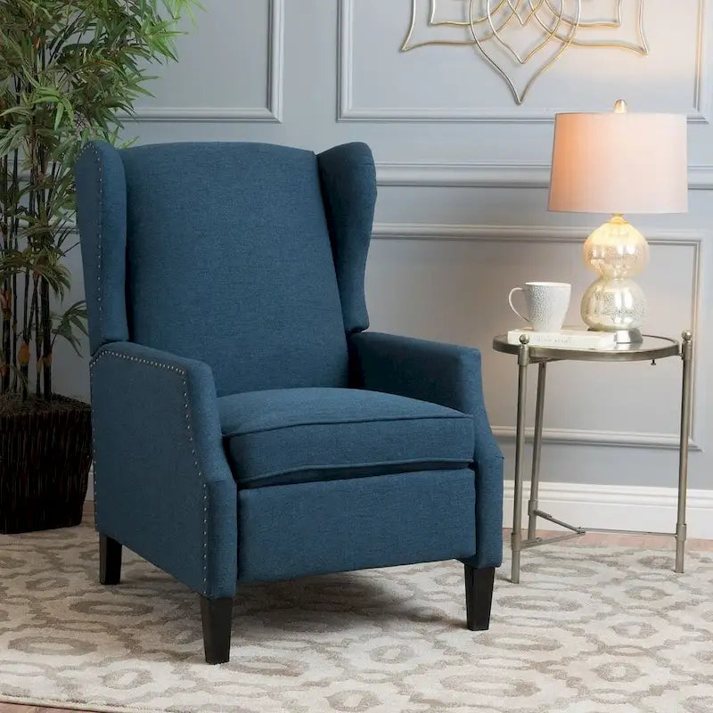Fauteuils inclinables en tissu traditionnel avec bordure cloutée par Christopher Knight Home