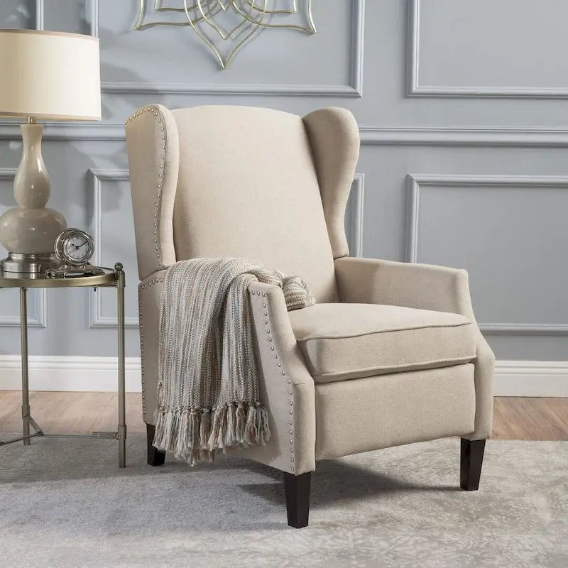Fauteuils inclinables en tissu traditionnel avec bordure cloutée par Christopher Knight Home