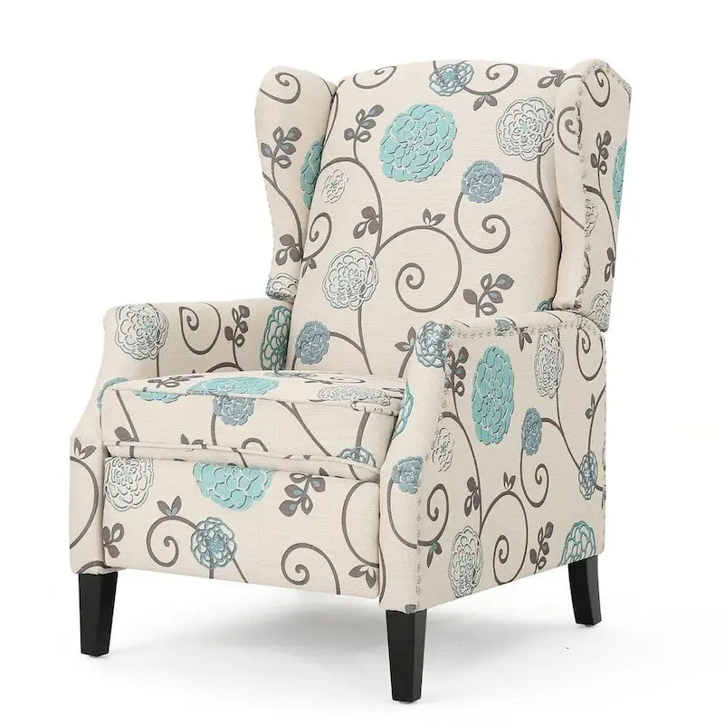 Fauteuils inclinables en tissu traditionnel avec bordure cloutée par Christopher Knight Home