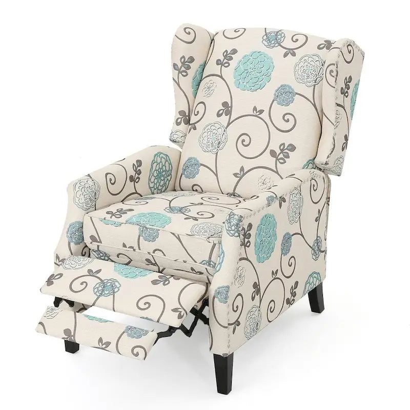 Fauteuils inclinables en tissu traditionnel avec bordure cloutée par Christopher Knight Home